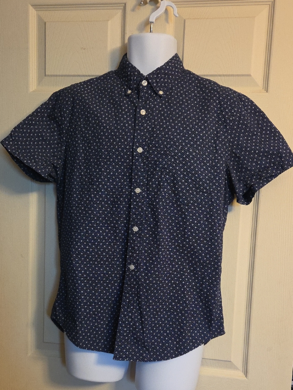 J.Crew Men's Navy Short-Sleeve Button-Down Shirt